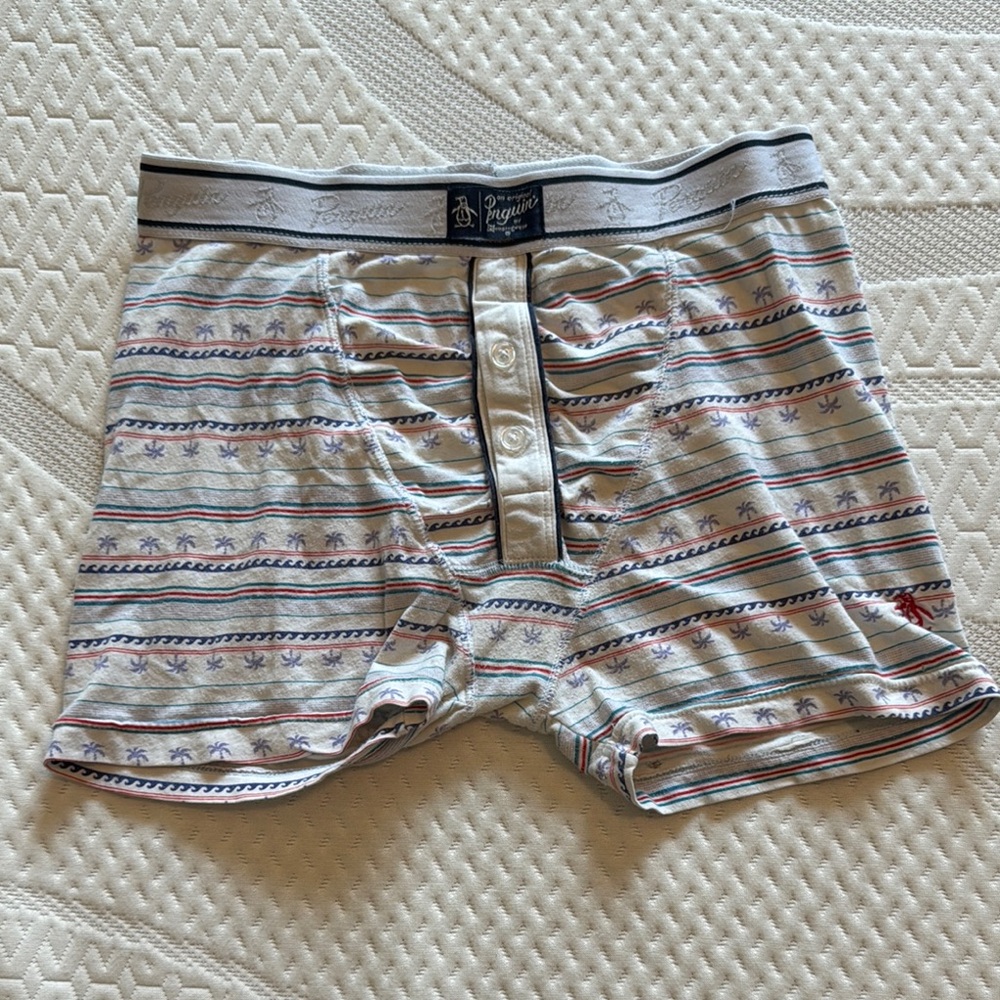 Penguin Men's Striped Boxer Briefs - Gray